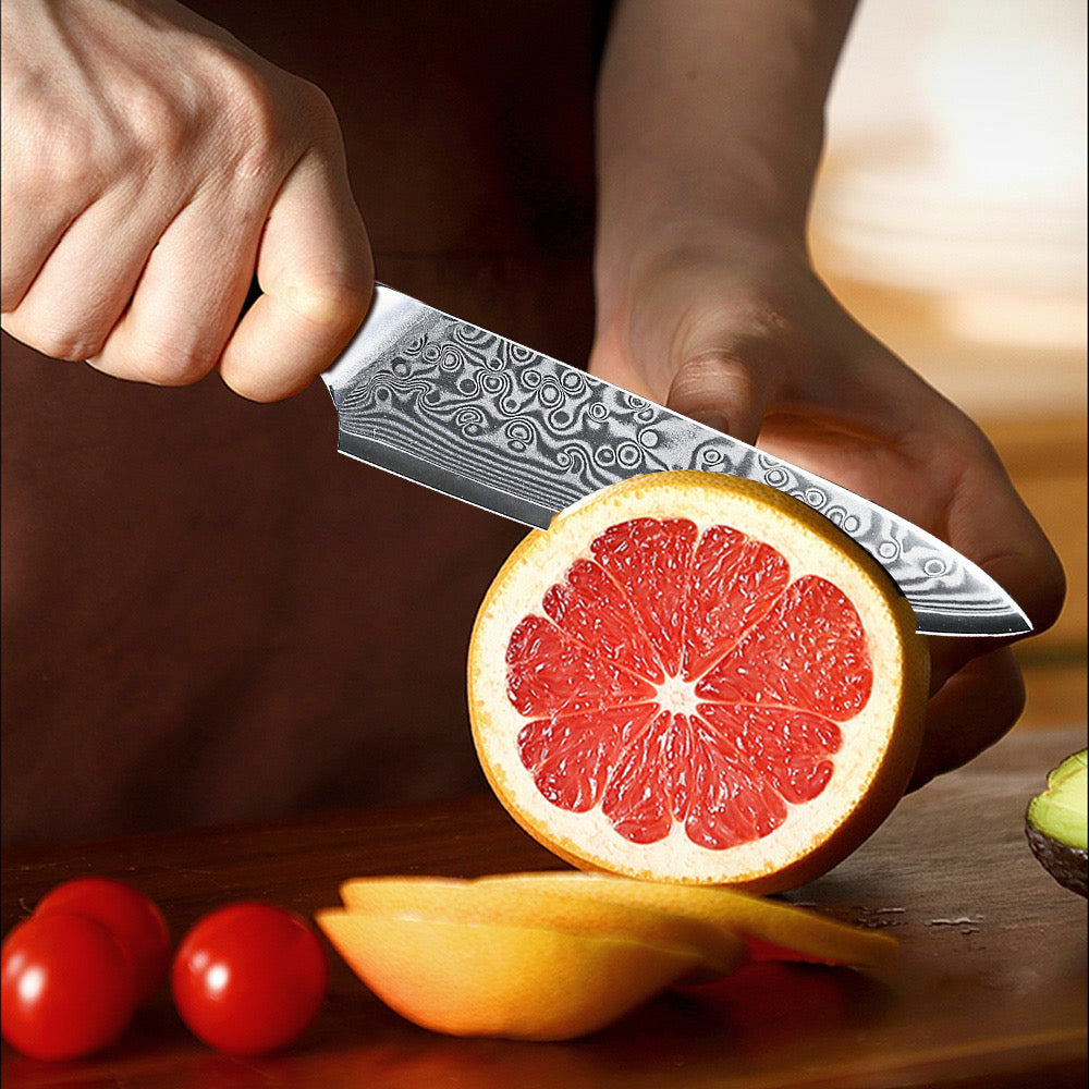 Ryuha (Flowing Waves) – 3-Piece Damascus Knife Set